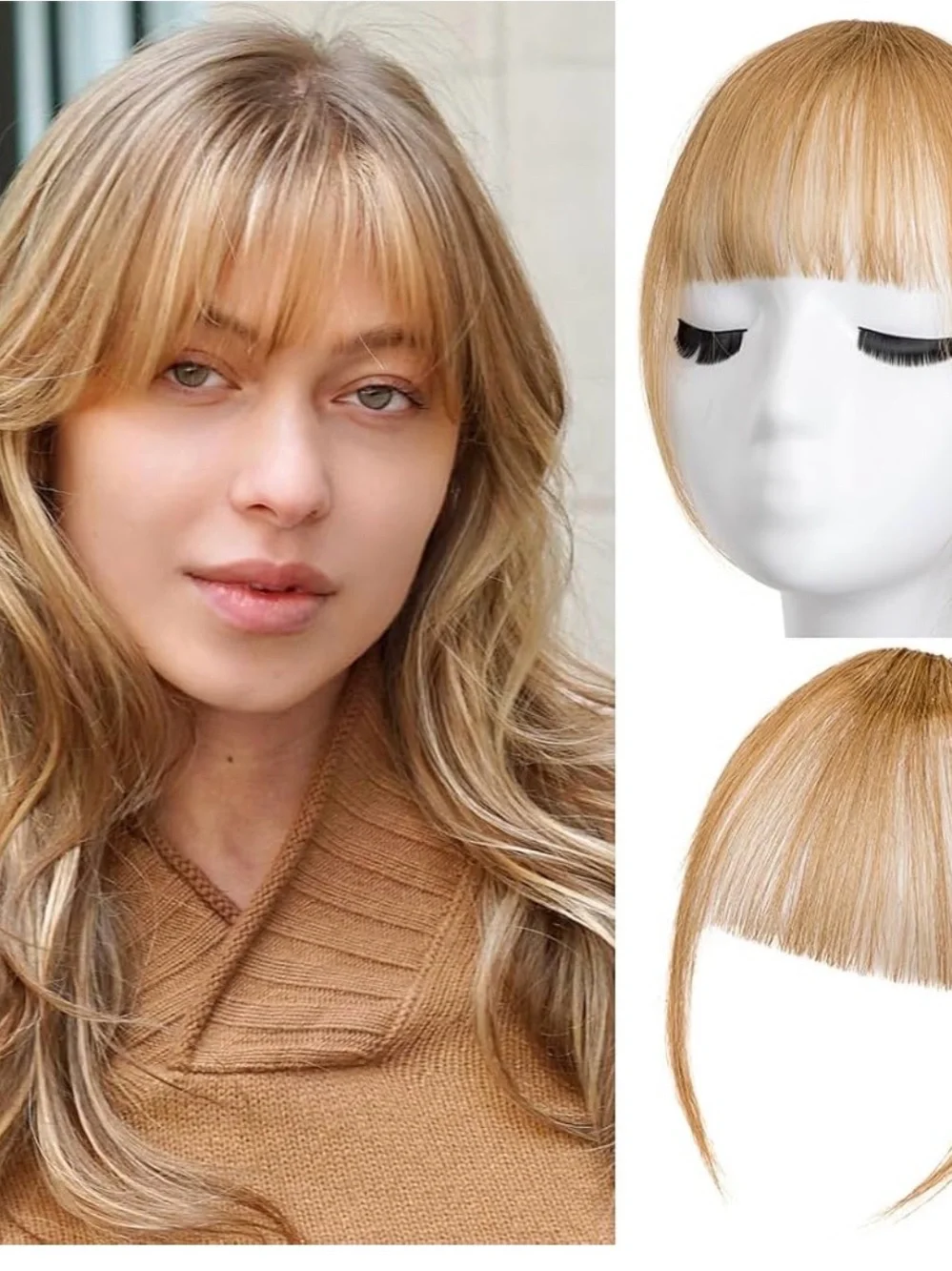 EINAEY 100% Human Hair Clip in Bangs. Wear the Look You Love NWT